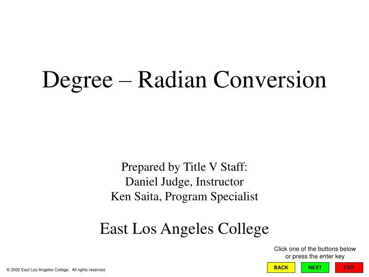 degree radian conversion