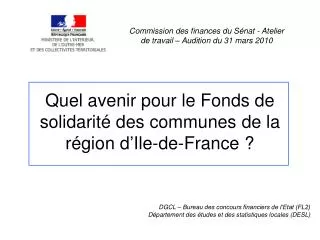 Quel avenir pour le Fonds de solidarité des communes de la région d’Ile-de-France ?