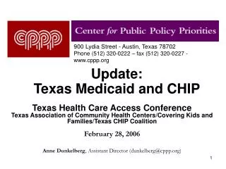 Update: Texas Medicaid and CHIP