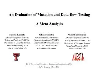 An Evaluation of Mutation and Data-flow Testing A Meta Analysis