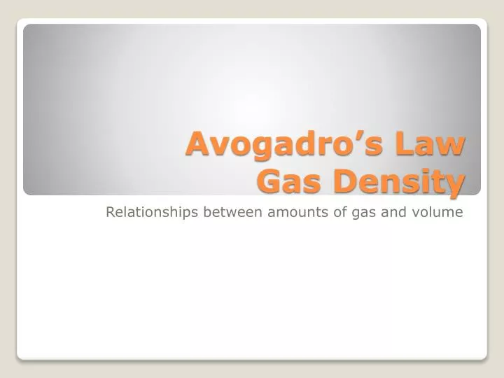 avogadro s law gas density