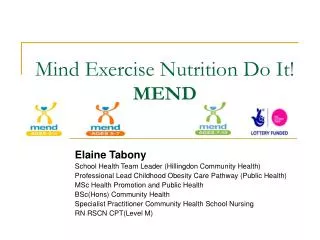 Mind Exercise Nutrition Do It! MEND