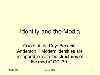 Identity and the Media