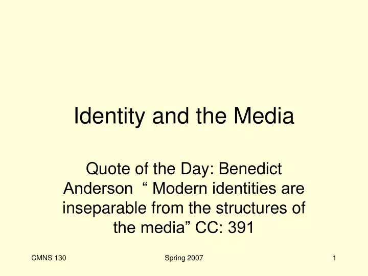 identity and the media