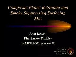 Composite Flame Retardant and Smoke Suppressing Surfacing Mat