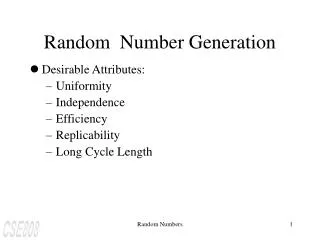 Random Number Generation