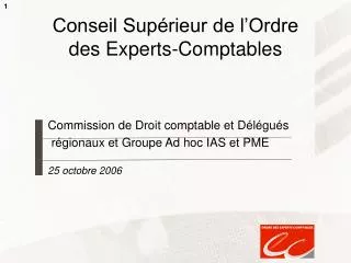 conseil sup rieur de l ordre des experts comptables