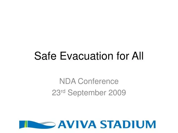 safe evacuation for all