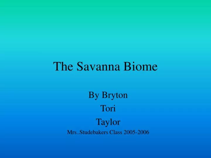the savanna biome