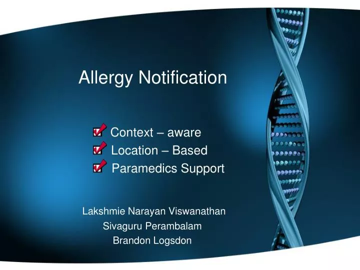 allergy notification