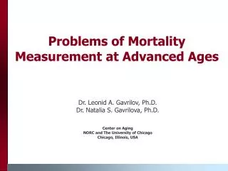 Problems of Mortality Measurement at Advanced Ages