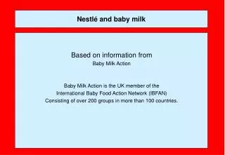 Nestlé and baby milk