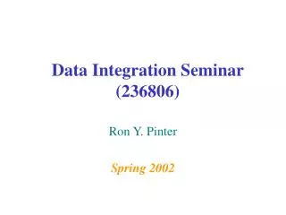 Data Integration Seminar (236806)