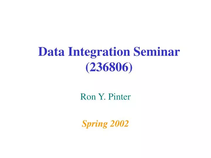 data integration seminar 236806