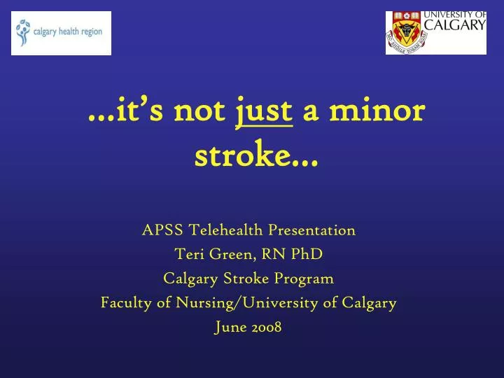 it s not just a minor stroke