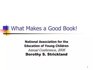 What Makes a Good Book!