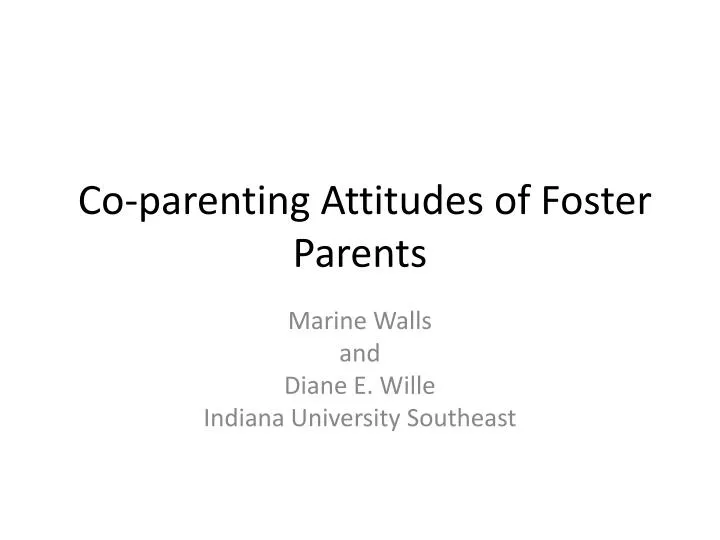 co parenting attitudes of foster parents