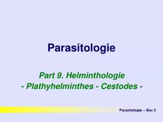 parasitologie