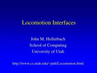 Locomotion Interfaces