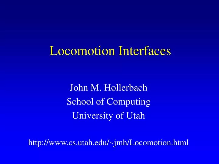 locomotion interfaces