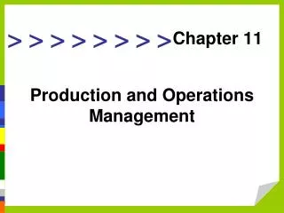 production and operations management