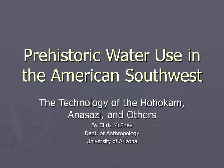 prehistoric water use in the american southwest