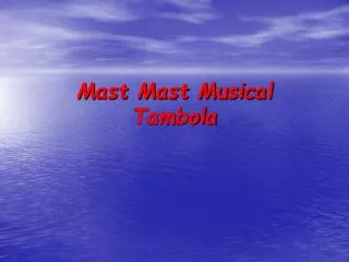 Mast Mast Musical Tambola