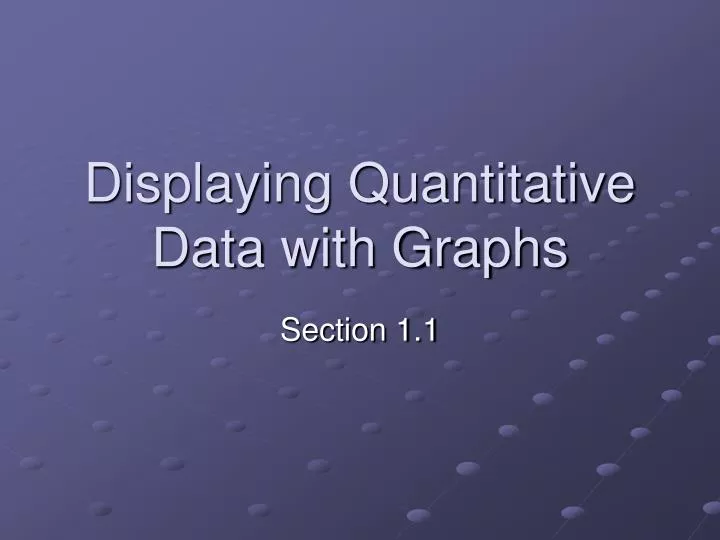 displaying quantitative data with graphs
