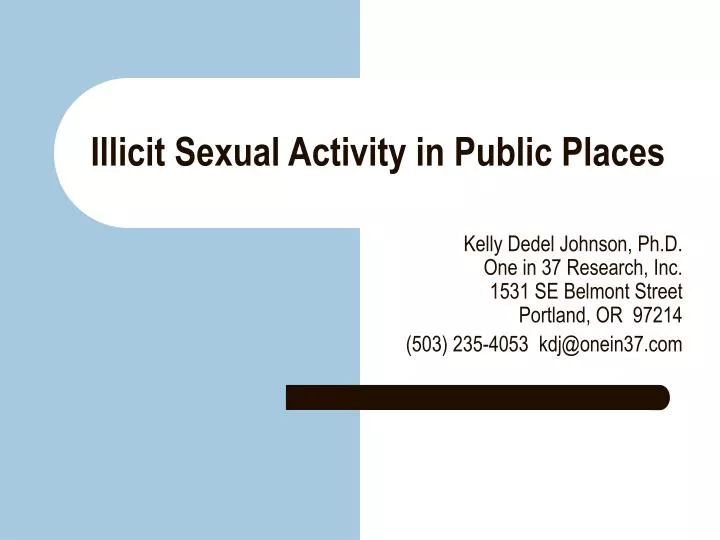 illicit sexual activity in public places