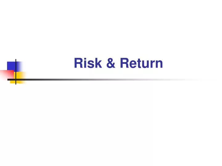 risk return