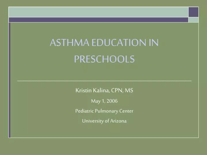asthma education in preschools