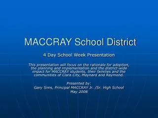 MACCRAY School District