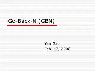 Go-Back-N (GBN)