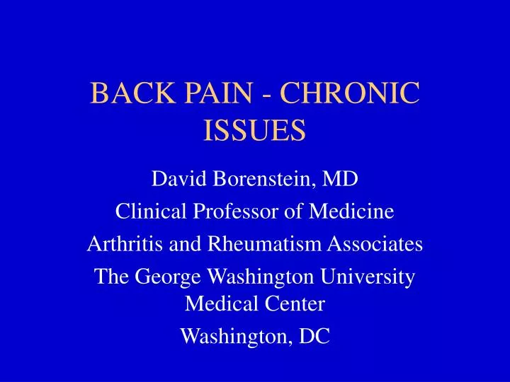 back pain chronic issues