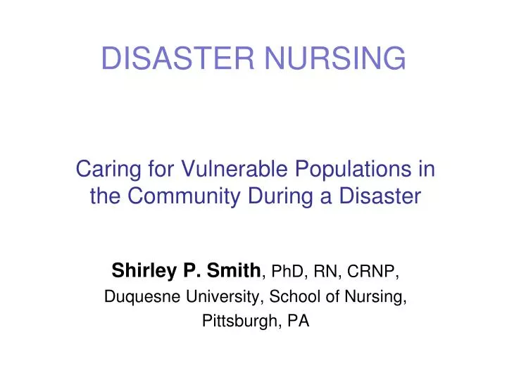 disaster nursing