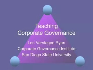 Teaching Corporate Governance