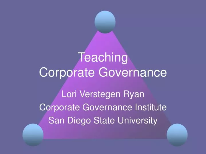 teaching corporate governance