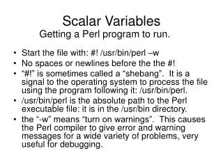 Scalar Variables