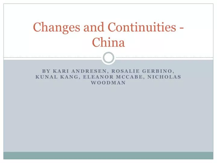 changes and continuities china