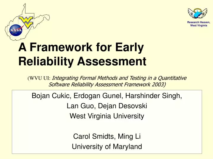 a framework for early reliability assessment