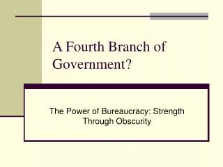 A Fourth Branch of Government?