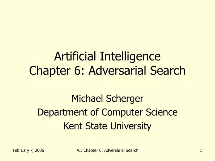 artificial intelligence chapter 6 adversarial search