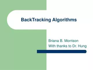 BackTracking Algorithms