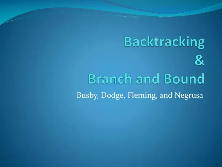 backtracking branch and bound