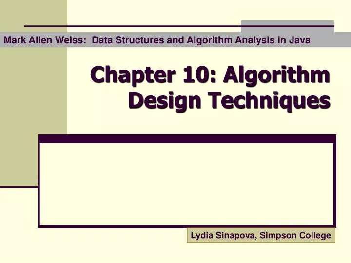 chapter 10 algorithm design techniques