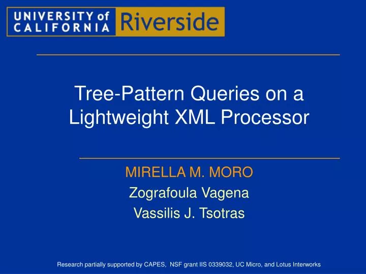 tree pattern queries on a lightweight xml processor