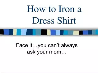 How to Iron a Dress Shirt