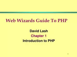 Web Wizards Guide To PHP