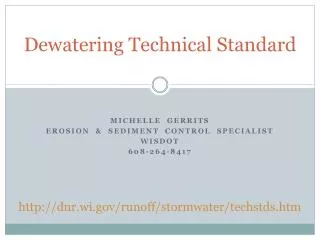 Dewatering Technical Standard