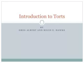 Introduction to Torts
